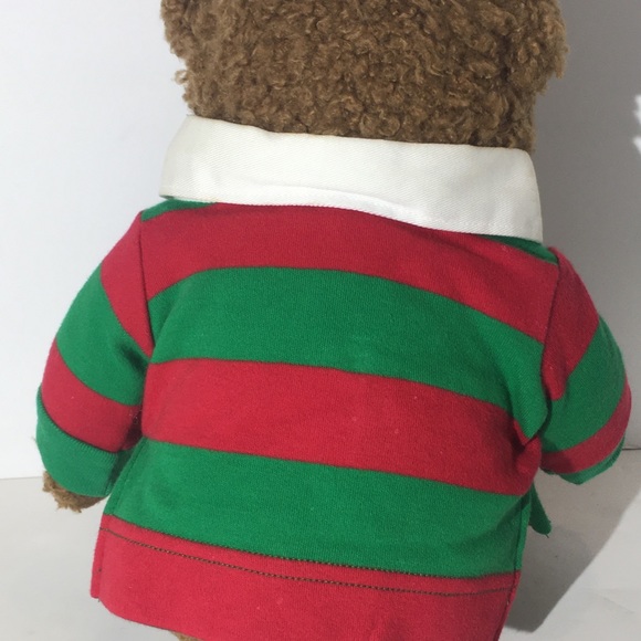 Polo Ralph Lauren 2005 Teddy Bear Plush Red green Pony Polo Rugby shirt - Picture 2 of 6